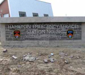 Hamilton Emergency Services Station No. 20 Signage