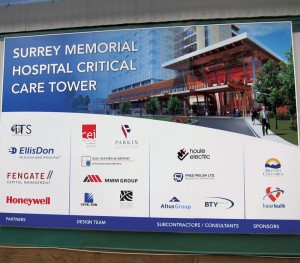 Surrey Memorial Hospital Large Format Construction Site Sign