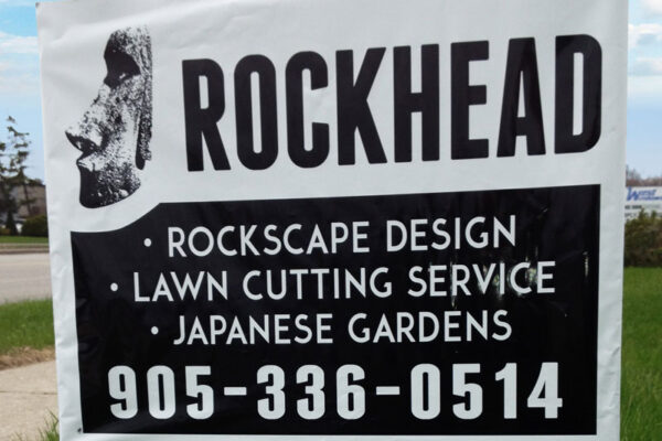 Rockhead Landscaping Lawn Bag Signs