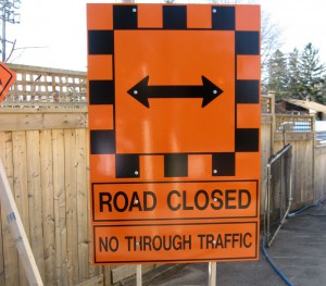 Road Closed Regulatory Signage