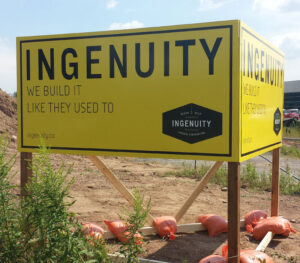 Ingenuity Contracting Construction Sign